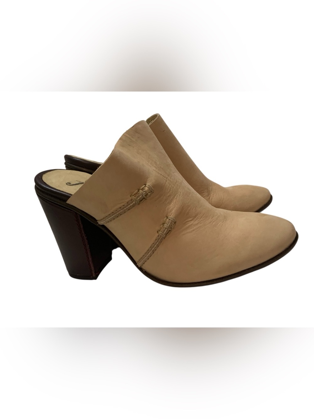 Free People "Statewide" Natural Suede Mule 4” Heel Ankle Boots